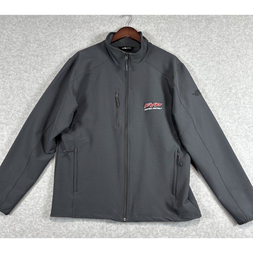 North Face Softshell Windwall Jacket with Headphone Pocket - Gray Large